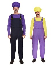 Herren Wario & Waluigi Kostüm