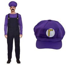 Waluigi Kostüm + Hut Set