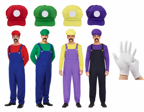 Herren mario kostüm outfit - mario,